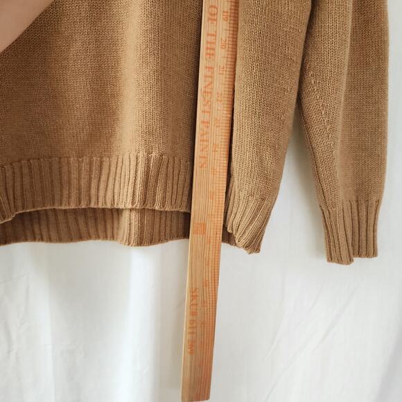 Burberry Vintage Burberrys pullover sweater 100% cashmere camel tan Scotland L - Picture 6 of 9